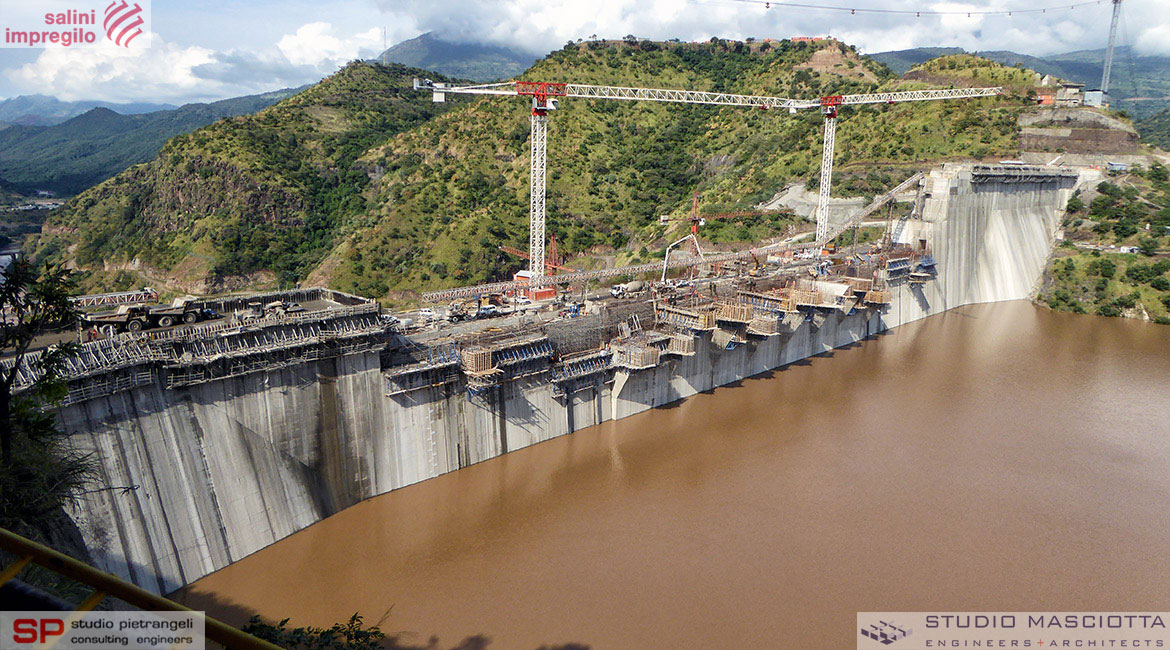 Concrete Piers of GIBE III Dam spillway