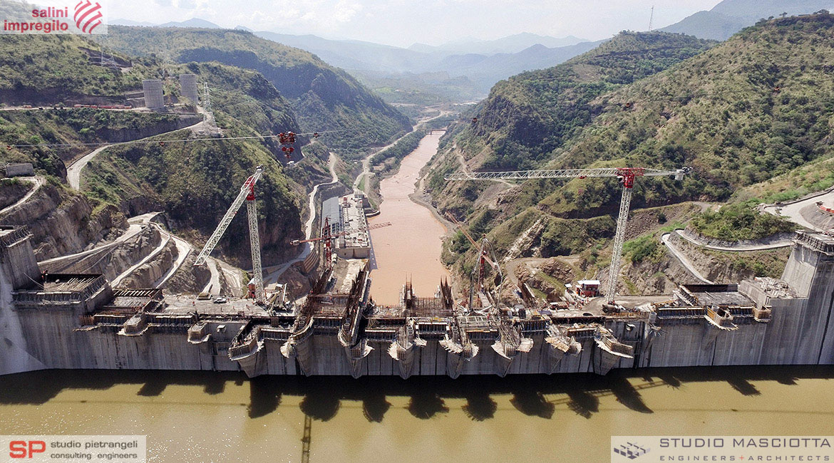 Concrete Piers of GIBE III Dam spillway
